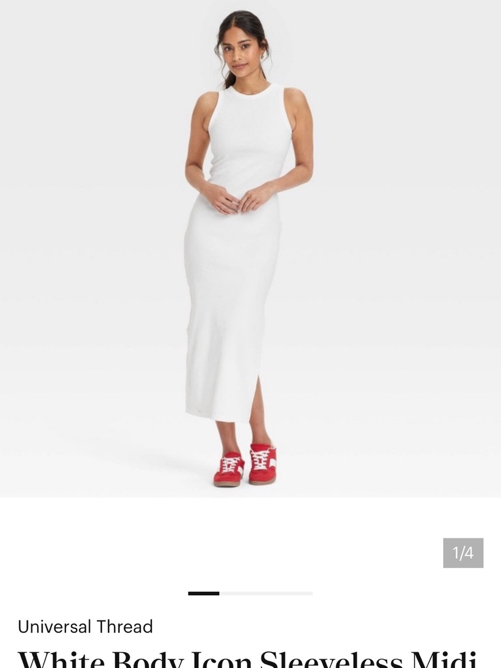 Universal Thread icon White Sleeveless Midi Bodycon Dress medium NWT